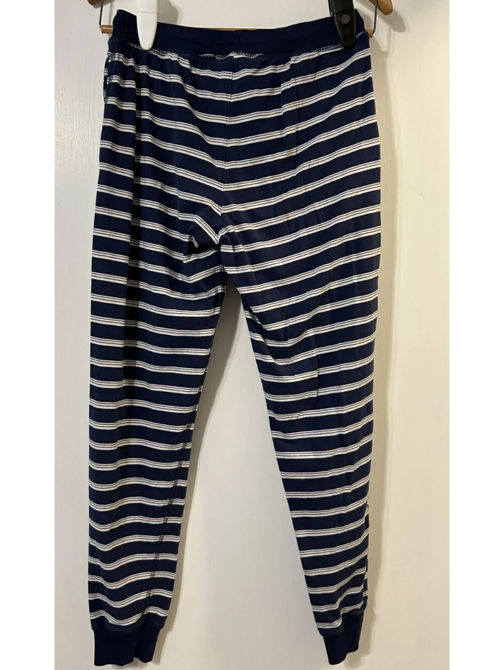 Lands' End Pajama Pants Mens Small Blue Stripe Cotton Stretch Lounge Sleep